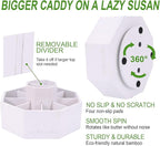 walowalo Bamboo Rotating Art Supply Organizer Holds 800+ Pencils Spinning Crayon Marker Pen Holder for Desk Brush Storage for Office School Classroom Organization Stationary White (Larger Version)