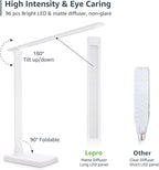 Lepro LED Desk Lamp with USB Charging Port Dimmable Home Office Touch Control Reading Table Lamp,3 Color Modes with 5 Brightness Level, School Dorm Room Essentials, Task Lamp, Sewing, Crafting, White