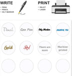 Methdic 1.5" Diameter High Visibility Printable Round Labels，Matte White，600 Customizable Blank Stickers