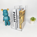 Vertical File Holder, 2 Pack Plastic Document Organizer and Clear Magazine Holder, Multi-purpose for Home Office (Clear)