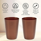 HOLDN’ STORAGE Small Trash Can - Set of 2 Open Top Waste Bin of 1.58 Gallon, Compact Waste Can Perfect for Bathroom, Kitchen, Office, Dorm - Durable Garbage Can - Copper
