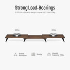 loukin Dual Monitor Stand Riser for Desk, 43.6"*8.2"*3.2" Large Computer Stand for 2 Monitors, Laptop, Printer, Length and Angle Adjustable Computer Shelf, Home Office,Max 43.6" Length(Brown)