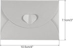 PATIKIL Gift Card Envelopes, 12 Pack Heart Shaped Clasp Small Gift Cards Holder Mini Envelope for Birthdays Weddings, Silver