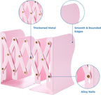 M&G Adjustable Bookends Book Ends for Shelves, Metal Bookend for Heavy Books, Desk Magazine File Organizer Holder Extends up to 20in, Book Stopper for Home, Office, Classroom (Pink)