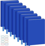 Jumbo Book Covers 8 Pack Reusable Fabric Book Cover Protective Books Covers 9 x 11 Inch Blue Stretchable Books Sleeve Cover with Label Sticker for Most Hardcover Textbooks Up to 10 x 12.5 Inch