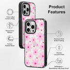 MOSNOVO Magnetic Case for iPhone 15 Pro Max, 10ft Military-Grade Protection, Compatible with Magsafe, Shockproof Phone Case for iPhone 15 Pro Max - Love in Bloom - Clear Black