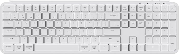 Keychron B6 Pro Ultra-Thin Wireless Keyboard, Full-Size ZMK with Numeric Keypad Quiet Typing, 2.4 GHz/Bluetooth 5.2/Wired Connection Long Battery Life, Compatible with Mac Windows Linux - Ivory White