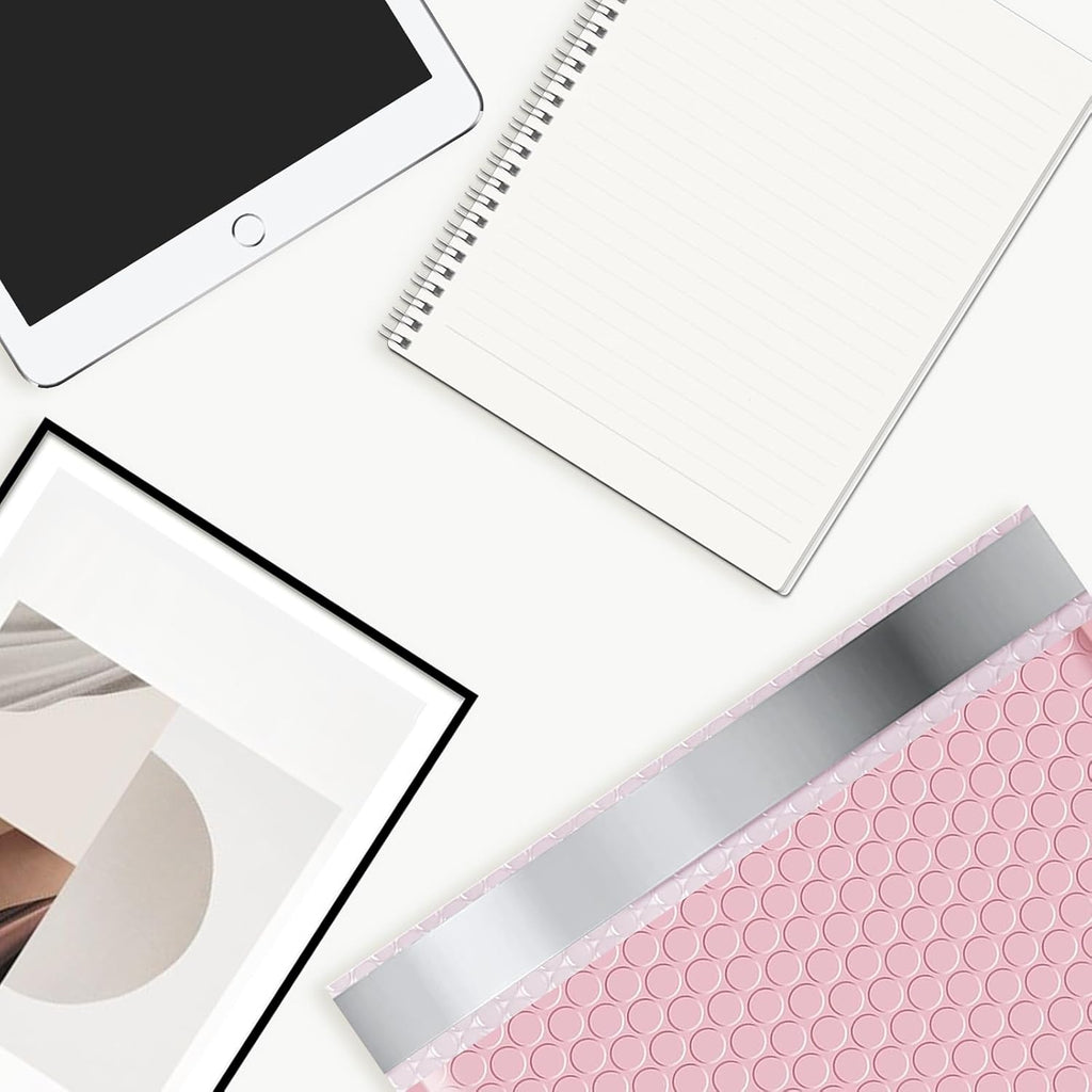 Bubble Mailers A4 Paper Size, 12x10 Padded Envelopes for Shipping, 25 Pack Mailing Packages with Self Seal Adhesive, Waterproof Bubble Envelopes (Pink)