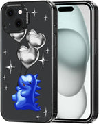 MOSNOVO Case for iPhone 15, [10ft 4X Military-Grade Drop Protection] Durable & Shockproof Phone Case Cover Design for iPhone 15 - Balloonasaurus - Clear Black