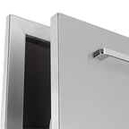 Pull-Out Trash Drawer Stainless Steel Outdoor Kitchen Trash Drawer Storage for Two 10 Gallon Commercial Wastebaskets (W/handle-17x23x16)