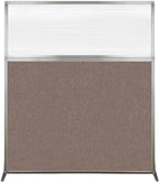 Versare Hush Screen Portable Room Divider | Workstation Wall Divider | Freestanding Privacy Hush Panels | Clear Fluted Windows | Fabric Office Divider Screen | Great for Room Separation