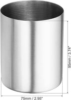 PATIKIL Pencil Holder, 3 Pack Pen Holder for Desk Stainless Steel Pencil Holders Cup Organizer Makeup Brush Holder for Desk Accessories, Silver