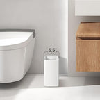 TIPGO Small Metal Trash Can, 2.1 Gallon Slim Trash Can for Bathroom, Wastebasket Garbage Bin for Bedroom, Office, Kitchen, Under Sink (White)