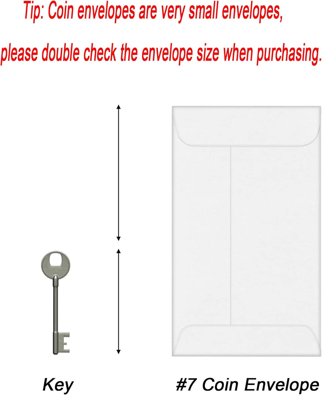 500 PCS #7 Coin Envelopes, 3.5 x 6.5 inches White Kraft Envelopes Classic Small Parts Envelopes with Self Adhesive Gummed Flap for Coins, Cash, Credit Cards, Seeds