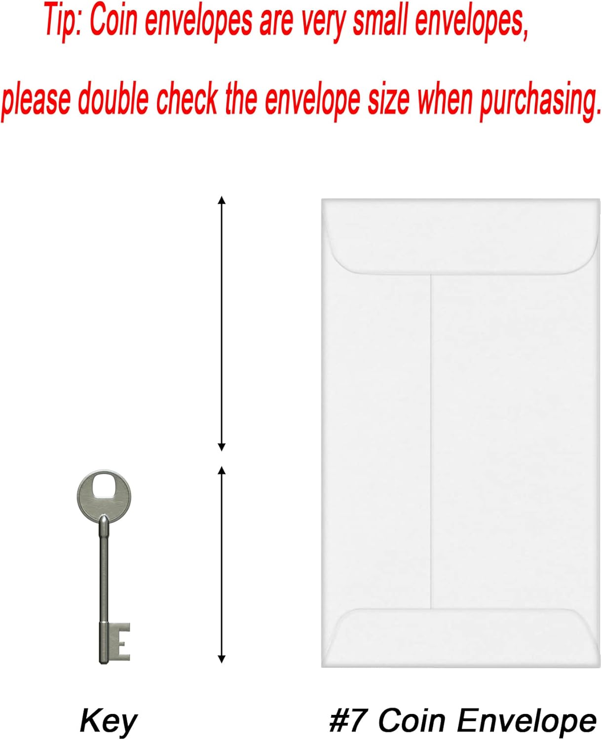 500 PCS #7 Coin Envelopes, 3.5 x 6.5 inches White Kraft Envelopes Classic Small Parts Envelopes with Self Adhesive Gummed Flap for Coins, Cash, Credit Cards, Seeds