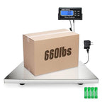 Charmline 660lbs x 0.2oz High Accuracy Digital Postal Scale, Shipping Scale with 21x17 Large Stainless Steel Platform, Heavy Duty Scale for Packages/Dog/Postage/Luggage, Battery & AC Adapter Powered