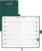 BEZEND Pocket Planner 2025-2026 Weekly with 2 Columns, 18-Month Academic Calendar (Jul 25-Dec 26), Life Work Appointment, Storage Pocket, Pen Holder, PU Leather Hardcover 3.5" x 6" - Evergreen