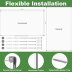 Lockways Dry Erase Board 96 x 48 Inch, Large Magnetic 4 x 8 White Board, Aluminium Frame Whiteboard with Marker Tray for Office & School