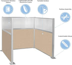 Versare Hush Panel Cubicle Kit | Workstation Partition Walls | Sound Dampening Cubicle Walls | Partitions for Desks
