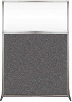 Versare Hush Screen Portable Room Divider | Workstation Wall Divider | Freestanding Privacy Hush Panels | Clear Windows | Fabric Office Divider Screen | Great for Room Separation
