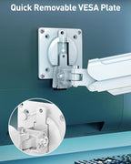 Single Monitor Desk Mount, 13-32 inch Adjustable Gas Spring Monitor Arm, Computer Monitor Stand Holder with Clamp and Grommet Base, Fits 4.4 to 22lbs Screens, VESA Mount Bracket, White, Freelift Pro