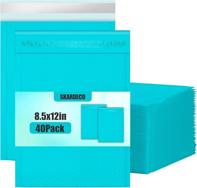 Bubble Mailers 8.5x11inch 40Pack Teal Bubble Mailers Self-Seal Padded Mailing Envelopes Bubble Opaque Padded Mailer for Small Businesses to Package and Mail Jewelry Cosmetics#2