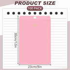 Geyee 100 Pcs Clasp Manilla Envelopes 9 x 12 Inch Gummed Colored Envelopes for Storing or Mailing for Home Office Business Supplies(Cherry Color)