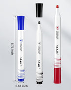 SFAIH Dry Erase Markers Chisel Tip with Magnetic Whiteboard Eraser, 72 Bulk 12 Assorted Colors White Board Markers for Teachers, Versatile Lines, 1s Quickly Dry, Perfect for Classroom and Office