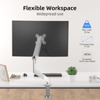 Suptek Single Monitor Mount Adjustable Gas Spring Monitor Arm Desk Mount Stand Fits 17 20 22 23 24 26 27 32 33 inch Monitors,Holds up to 22 lbs,Silver(MD18S)