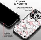 MOSNOVO Magnetic Case for iPhone 16 Pro, 10ft Military-Grade Protection, Compatible with Magsafe, Shockproof Phone Case for iPhone 16 Pro - Pink Sharks - Clear Black