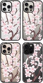 MOSNOVO Magnetic Case for iPhone 16 Pro Max, 10ft Military-Grade Protection, Compatible with Magsafe, Shockproof Phone Case for iPhone 16 Pro Max - Cherry Blossom - Clear Black