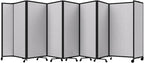 Versare Room Divider 360 Portable Wall Partition | Folding Panels | Large Freestanding Divider | Locking Wheels | Temporary Room Separator
