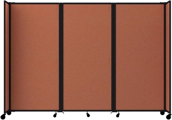 Versare Room Divider 360 Portable Wall Partition | Folding Panels | Large Freestanding Divider | Locking Wheels | Temporary Room Separator