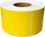 PSBM Thermal Transfer Labels, Yellow, 4x6 Inch, 4 Rolls, 1000 Labels/Roll, 3 Inch Core, Perforated, Must Have Thermal Ribbon (Not Included)