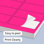 STARLIBOO 1" x 2-5/8" Neon Colored Labels Stickers Fluorescent Bright Neon Color Address Labels for Laser/Inkjet Printer, Permanent Adhesive- 600 Pcs/ 4Colors