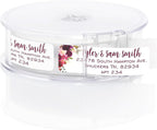 Fall Floral Rolled Address Labels / 250 Personalized Return Address Labels/Designer Address Stickers in Elegant Plastic Dispenser