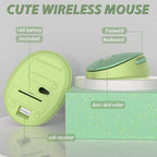 Green Wireless Keyboard and Mouse, KOOTOP Cute Green Colorful Keyboard and Mouse, 2.4G Wireless Keyboard with Retro Round Keycap for PC, Mac, Laptop,Tablet,Computer Windows (Green)