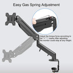 Suptek Monitor Mount Gas Spring Monitor Arm Desk Mount Fully Adjustable Fits 17 20 22 23 24 26 32 inch Monitors Weight Capacity up to 22 lbs