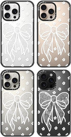 MOSNOVO Case for iPhone 16 Pro Max, [10ft 4X Military-Grade Drop Protection] Durable & Shockproof Phone Case Cover Design for iPhone 16 Pro Max - Lacey Bow - Clear Black