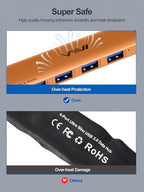 USB 3.0 Hub,4 Port USB Splitter Extender Portable Adapter Multiport Data Hub for Laptop,Xbox, Flash Drive,HDD,Console,Camera,Keyborad,Mouse Windows,Mac OS PC,Not Designed to Charge Devices-Orange