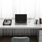 Leather Letter Tray, THIPOTEN Elegant Desk Organizer for Office Supplies, Mail, Paper, File, Magazine, Perfect Office Organization for Desktop(Black)