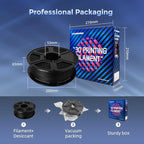 FLASHFORGE Carbon Fiber PLA Filament 1.75mm, Carbon Fiber Reinforced PLA 3D Printer Filament, 1KG Spool Dimensional Accuracy +/- 0.02mm, High Strength & High Abrasion-Resistance (PLA-CF Black)