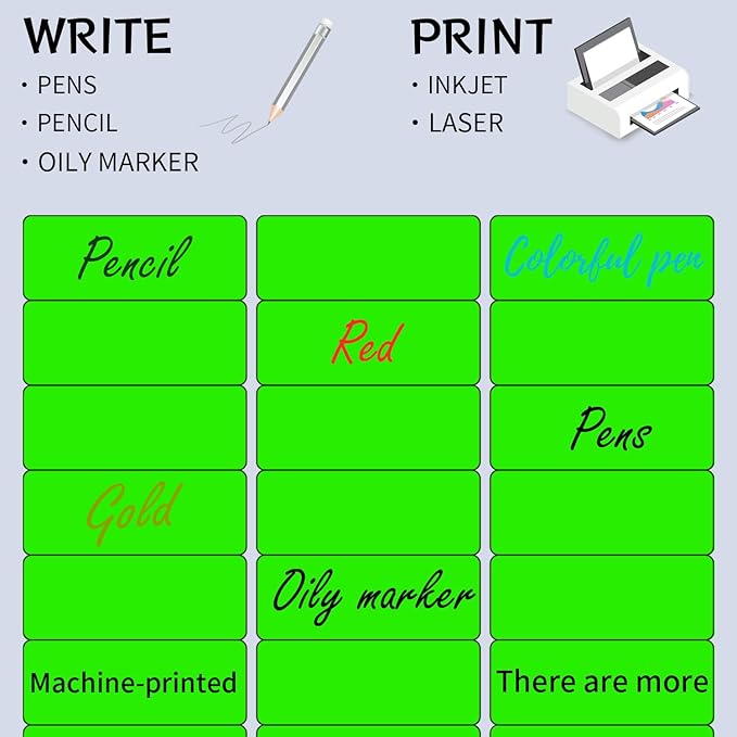 STARLIBOO 1" x 2-5/8" Address Labels- Neon Color Fluorescent Stickers for Laser/Inkjet Printer mailing Labels 8.5"×11"- Fluorescent Green