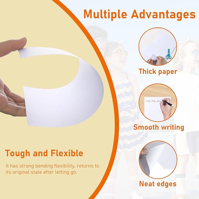 100 Sheets White Cardstock 8.5 x 11 Printer Paper, 92lb Heavyweight Crafting Paper Card Stock for Wedding, School, Memus, Making Cards, Business Cards, Invitations, Certificate