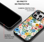MOSNOVO Magnetic Case for iPhone 16 Pro, 10ft Military-Grade Protection, Compatible with Magsafe, Shockproof Phone Case for iPhone 16 Pro - Pastel Floral Garden - Clear Black
