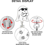 Halloween Badge Reel Holder Retractable Little Ghost Badge Reels Designs Cute and Cool ID Badge Clip Acrylic Swivel Alligator Holders for Teacher Doctor Office Nursing Social Worker Accessories