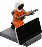 Astronaut Resin Pen Holder, Mobile Phone Stand, Device Stand, Desk Organizer Decorative Pen Holder (Orange&Black)