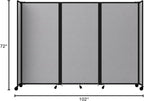 Versare Room Divider 360 Portable Wall Partition | Folding Panels | Large Freestanding Divider | Locking Wheels | Temporary Room Separator