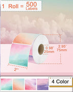 2''×2'' Square Thermal Sticker Labels, Self-Adhesive 2 Inch Direct Thermal Labels, Multi-Purpose Sticker for DIY Logo Design,Name Tag,QR Code, 500 Labels/1 Roll, Nebula