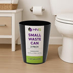 HOLDN’ STORAGE Small Trash Can - Set of 2 Open Top Waste Bin of 1.58 Gallon, Compact Waste Can Perfect for Bathroom, Kitchen, Office, Dorm - Durable Garbage Can - Gray